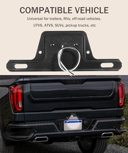 bylikeho License Plate Light,License Plate Holder,Car Accessories 12V LED License Plate Light,License Tag Light License Plate Bracket with Light,Tail Light Assemblies for Trailer,Truck,RV,Boat,UTV,ATV - Thumbnail 6