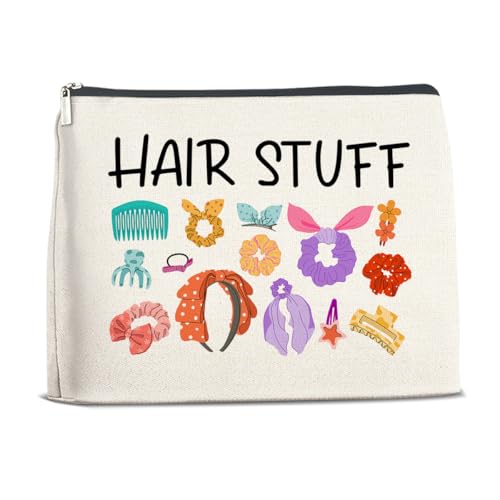 Hair Stuff Zipper Makeup Bag Cosmetic Pouch Gifts for Women Girls Hairstylist Hairdresser Hair Stuff Travel Storage Bag