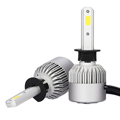 ECAHAYAKU s2 series car led headlights, h1 led headlight bulbs kit - 2 Pcs of h1 kits 72W 8000lm COB chips 6500k led headlight fog light - 1 year warranty (H1)