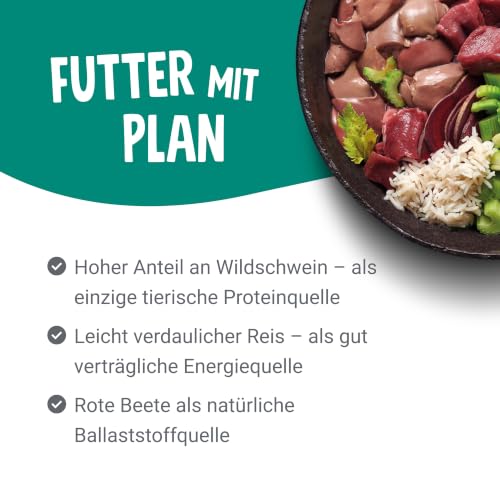 Pets Deli Classic Nassfutter für Hunde mit Wildschwein & Reis, 6x400g