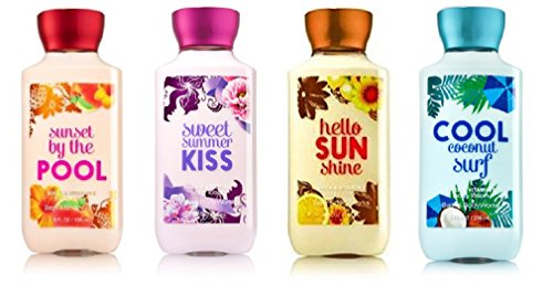 Bath & Body Works Summer Lotion Collection - Sunset by the Pool, Sweet Summer Kiss, Hello Sunshine & Cool Coconut Surf