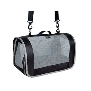 Risan Pet Cats Puppies Kitten Carrier Tote Cage Bag Breathable Airline Travel Mesh Ventilate Hiking and Outdoor Size 18?x 11?x 9? Black