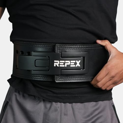Image of 13mm True-Adjustable Lever Belt made of Genuine Leather and Aluminium Lever, 13mm gym belt with 2 yrs guarantee on lever and 5 yrs guarantee on belt. (Model- RE0104) (M)