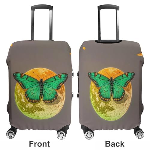 Carry on Luggage Cover Sun And Moon Green Moth Suitcase Covers for Luggages Tsa Approved Travel Luggage Sleeve Protector Elastic Suitcase Protector Anti-Scratch Washable Fits 19-30 Inch Case -L3
