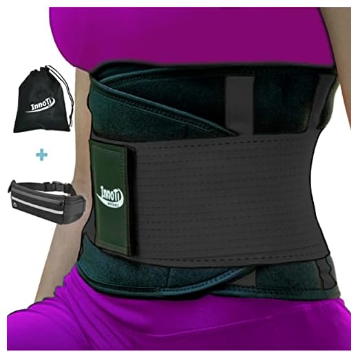 InnoTi Faja Lumbar para Hombre y Mujer - Cinturón Protector de los Lumbares en Actividades Deportivas, el Gimnasio y en el Trabajo - Evita Lesiones y Dolor de Espalda - Compresión de Doble Ajuste L