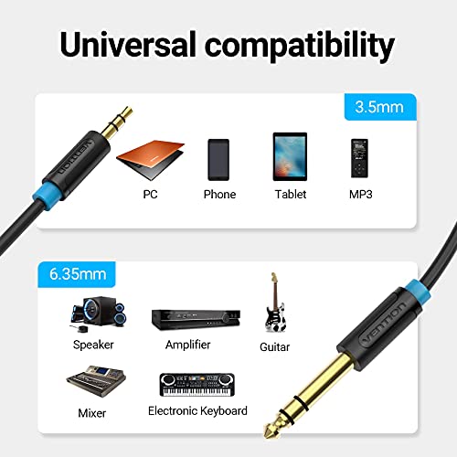 Cable de Audio Estéreo VENTION Jack 3.5mm a 6.35mm 5 m miniatura 2