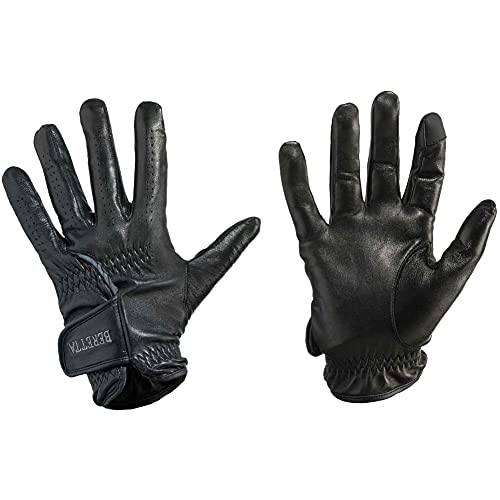 Beretta Unisex Touch Screen Black Leather Competition Shooting Gloves, Large