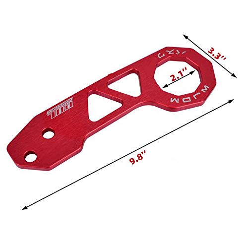 LZKZPY Rear Tow Towing Hook for Universal Car Auto Trailer Ring Aluminum Racing Trailer Hook (Red)