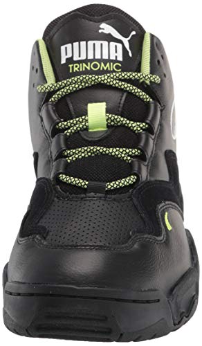 PUMA Puma Unisex-Adult Source MID Sneaker, Black-Fizzy Yellowpuma White, 8.5 M US