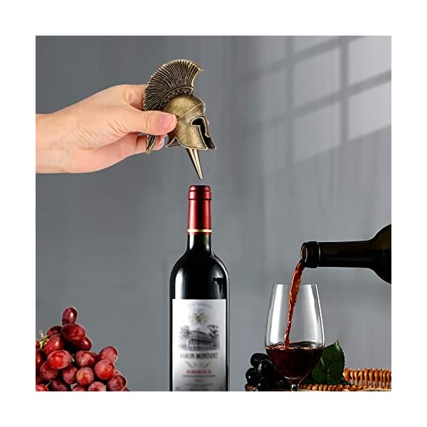 LKKCHER Tapón Botella Vino de Casco Vintage de Guerrero de Roma, Accesorios Vino, Regalos Vino Hombre Cumpleaños… - Imagen 4