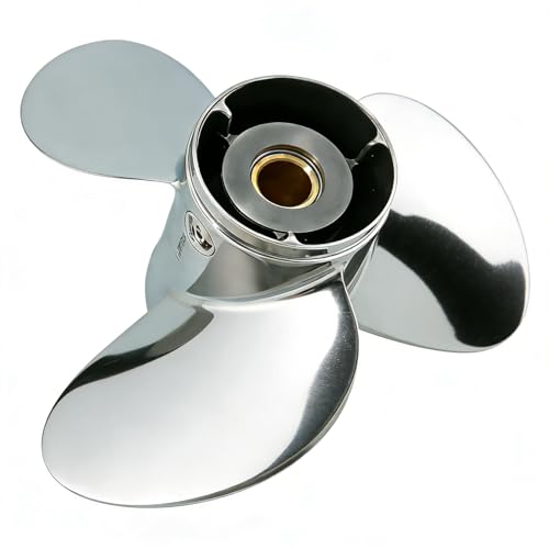 Outboard Prop 13 1/4' x 20' Stainless Steel, 3 Blade - Durable High-Rake Replacement for Yamaha T50 F70 F75 F90 F115 90hp 115hp Engines, 4.25' Gearcase, replaced OEM MAR-GYT3B-V4-20, 13.25x20 pitch