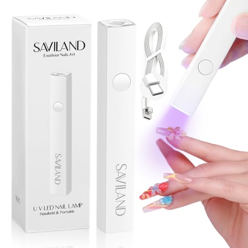 Image of SAVILAND Cordless Mini U V Nail Lamp, Handheld U V Light for Gel Nails, 6W