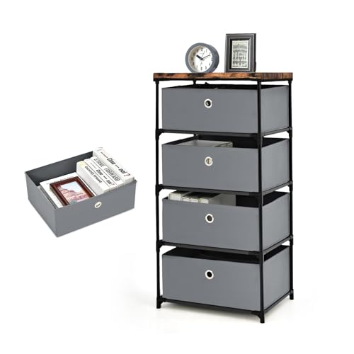 KOMFOTTEU Cómoda con 4 Cajones Plegables