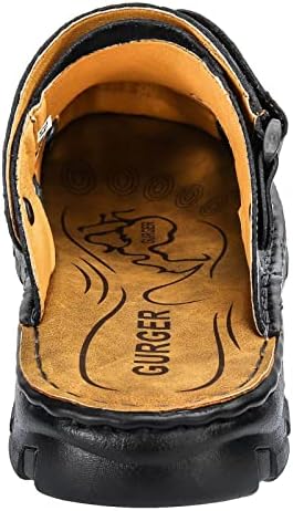 GURGER Leren sandalen voor heren, zomer, sandalen, gesloten, waterdicht, clogs, donkerbruin, 40 EU GURGER Leren sandalen voor heren, zomer, sandalen, gesloten, waterdicht, clogs, donkerbruin, 40 EU