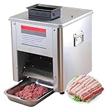 Star Corundum Cortadora eléctrica, máquina automática cortadora de Carne Fresca, cortadora de Acero Inoxidable para pechude de Pollo Fresca Deshuesada/Carne de Cerdo/Verduras Blandas,15mm
