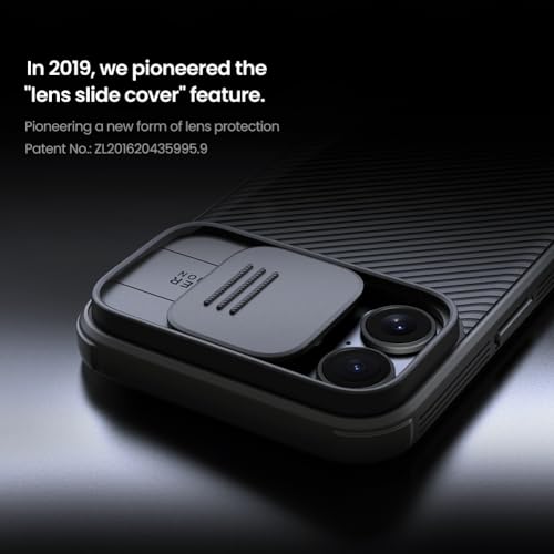Image of Mangix for iPhone 16 Case with Camera Cover,Slim Fit Thin Polycarbonate Protective Shockproof Cover with Slide Camera Cover, Upgraded Case for Phone 16 Black