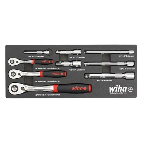 Wiha 33388 9 Piece SoftFinish Ratchet Tray Set