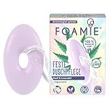 Foamie Festes Duschgel I Beleaf In You mit Hanf & Lavendelöl, Duschpflege beruhigt die Haut mit Massage-Effekt, Feste Dusche 100% Vegan, Plastikfrei, Silikonfrei, 80 g