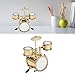 Mini Desktop Drum Set, Copper Drum Miniature with Case, Percussion Instrument Model for Collectors, Home Decor, Music Stores