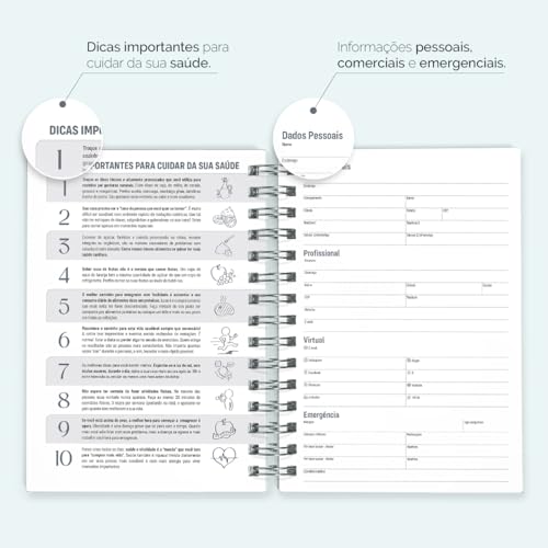 Agenda Plus 2025 Capa Dura Spot Colors Preto Prata