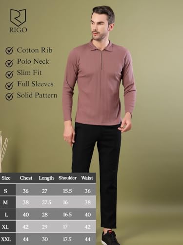 Image of Rigo Printed Casual T-Shirts for Men | Waffle Knit Solid T-Shirt for Men | Full Sleeves T-Shirts for Men