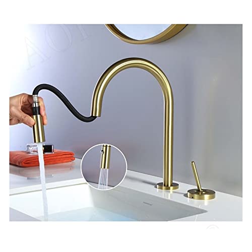 Robinet de lavabo en laiton brossé or pour un design chic et durable