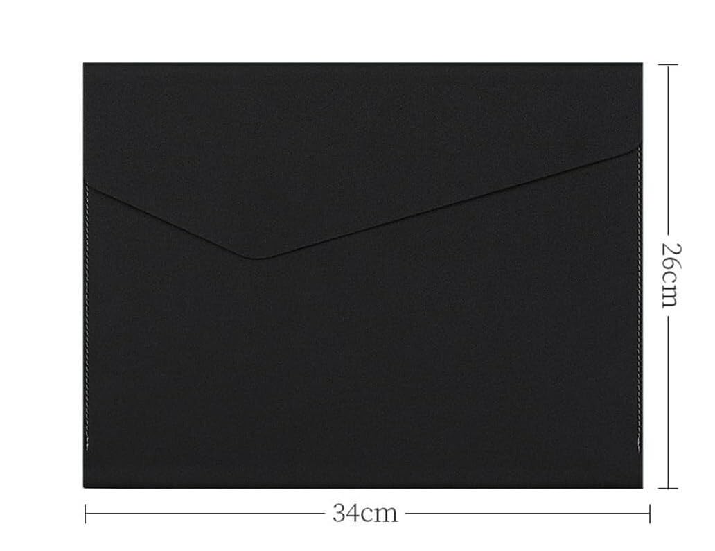 Etui na dokumenty ze skóry PU, 34 x 26 cm, wielokolorowe, opakowanie 2 szt.(Black)