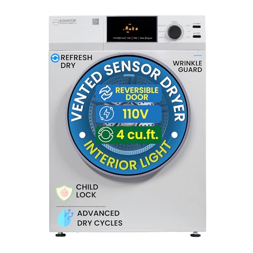 Equator Deluxe 24' VENTED Sensor Dryer 4 cu.ft Touch Control 110V DIGITAL