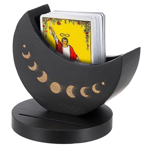 SUMTree Support de Cartes de Tarot en Bois Support de Phases de Lune présentation du Jeu de Tarot Porte -Cartes décoration pour la Maison ou Le Bureau (10x10cm)