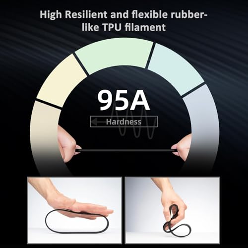 XZN TPU Filament 1.75mm für 3D-Drucker, Flexible TPU 95A, 1KG Spule,TPU Schwarz – Bild 3