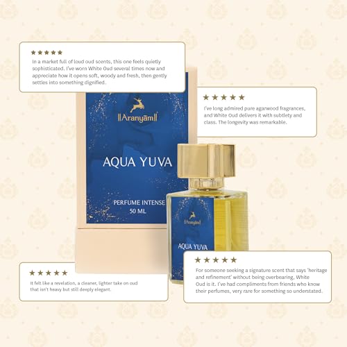 Image of Aranyam Perfumes Natural Aqua Yuva Perfume for Unisex | Long-Lasting Fresh, Aquatic, Sweet & Floral Fragrance | Mild Daily Use and Perfect Valentines Gift for Men & Women (50 ML)