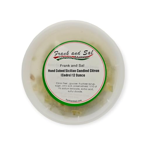 Hand Cubed Sicilian Candied Citron (Cedro) 12 Ounce Container Fresh Never Pre Packaged