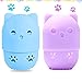 2 Pezzi Beauty Blender Holder, Custodia da Viaggio Blender Sponge Blender, Contenitore Porta Spugna per Make-Up In Silicone A Forma di Gatto, Riutilizzabile, Adatto a Casa, Viaggi, Ecc ( Blu, Viola)
