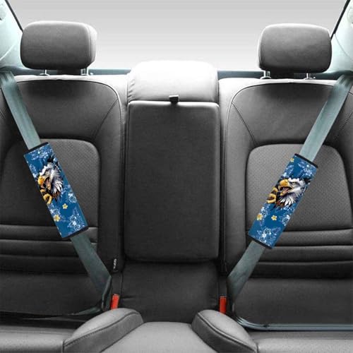 Image of AFPANQZ Eagle Tropical Flowers Safety Seatbelt Cover Kit Car Auto Seat Belt Pads Covers Comfortable Driving Car Seats Accessories Backpack Bags Strap Pads Covers