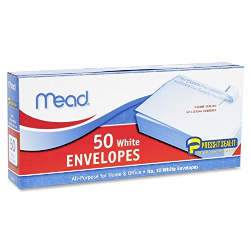 24 Pack of Mead Press-It Seal-It #10 White Envelopes, 50 Count (75024) = to 1200 Envelopes