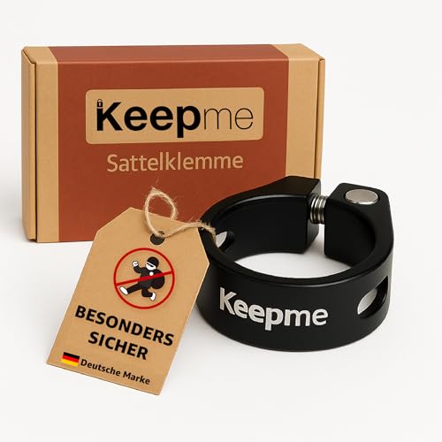 Keepme Sattelklemme Diebstahlsicher - 31 8MM - Fahrrad Sattelschelle - Hochwertig und langlebig aus Aluminium - Sattelbefestigung