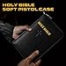 Concealed Carry Holster, Holy Bible Leather Gun Bags, Lockable Soft Pistols Case, Hidden Gun Storage, Book Gun Case for 9mm& Glock&1911 Small Handguns, Perfect Way to Hide Gun