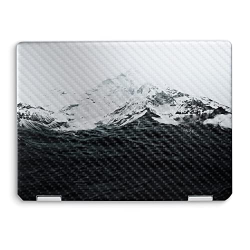 Image of MightySkins Carbon Fiber Skin Compatible with HP Spectre x360 14 inch (2022) Full Wrap Kit - Mountain Waves | Protective Durable Textured Carbon Fiber Finish | Easy to Apply | Made in The USA