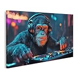 islandburner Prime Bild auf Leinwand Schimpanse als DJ bei 