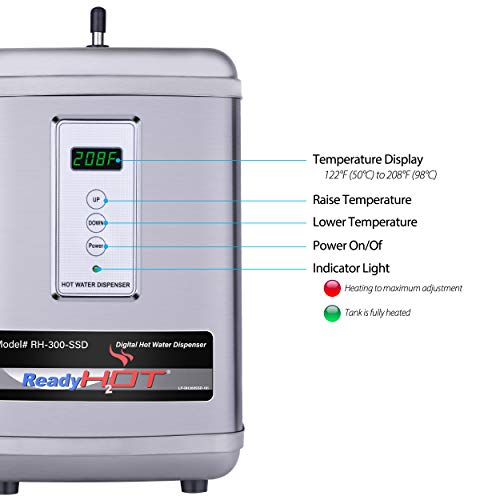 Ready Hot Water Dispenser, Digital Display Hot Water Dispenser, Includes Brushed Nickel Hot Water Faucet