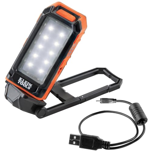 Klein Tools 56403 LED Light, Rechargeable Flashlight/Worklight with Kickstand, Magnetic Mount, and Carabiner, Charges Small Electronics, for Work, Camping by KLEIN TOOLS - Image 8