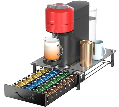 HFHOME �K���X�g�b�v �R�[�q�[�|�b�h�z���_�[ Vertuo�|�b�h36�Ή� �N���X�^�������K���X�R�[�q�[�J�v�Z�������o�� �J�v�Z�����[�I�[�K�i�C�U�[ K-Cup�|�b�h/�I�t�B�X/�z�[���J�E���^�[�p �u���b�N