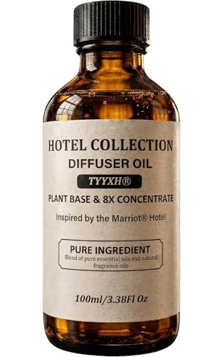 Hotel Diffuser Oil Inspired by Marrio.tt Fragrance & Essential Oil Blend for Waterless & Cold Air Diffusers Citrus Vanilla Cedar Long-Lasting Aroma Aromatherapy 3.38 Fl Oz Glass Bottle