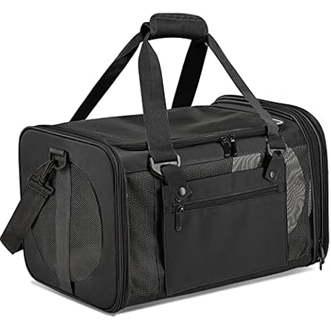 Vailge Cat Carrier Dog Carrier Airline Approved Pet Carriers for Small Medium Cats Dogs Puppies Bunny of 15lbs, Small Dog Soft Sided Carrier Collapsible Puppy Carrier (Black) Cover