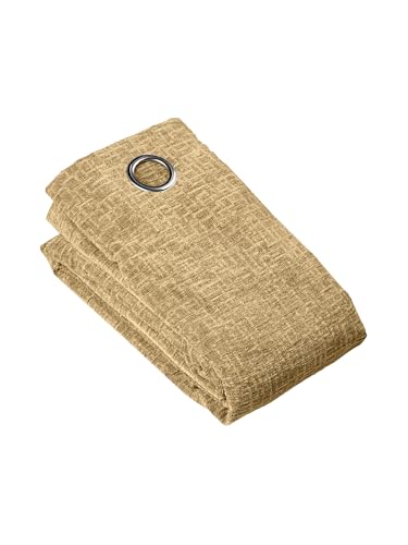 Image of Saral Home Tic tac Chenille Blackout Window Curtains 1pc,Gold. 4x5 Ft