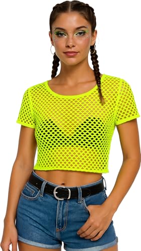 FIESTAS GUIRCA Camiseta de Red Amarillo Neón