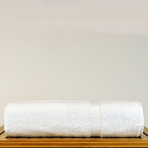 Image of Bare Cotton Luxury Hotel & Spa Towel 100% Genuine Turkish Bath Sheets Dobby Border, White, Set of 2