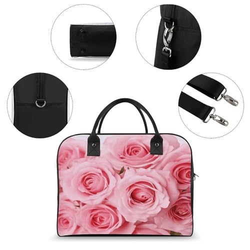 Bolso Tote Rosa con Cremallera y Correa Ajustable de Nylon miniatura 6