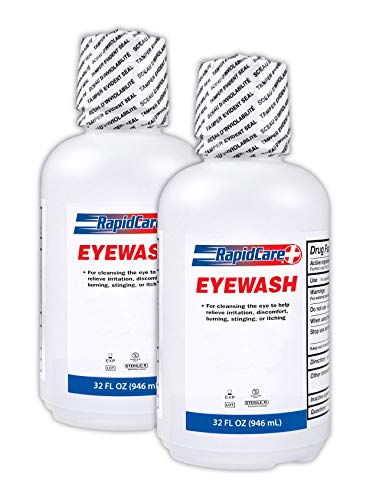 Rapid Care First Aid 654-2 Sterile Saline Isotonic Eye Wash Solution 32 oz
