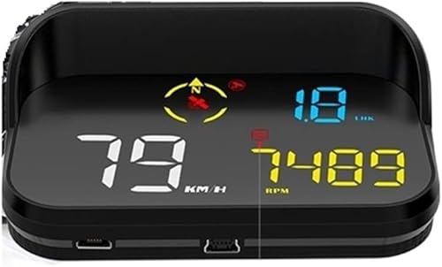 Miniatura 7 de Y8 - Pantalla frontal para parabrisas de automóvil, velocímetro de temperatura del agua, voltaje OBD2 GPS, HUD, advertencia electrónica de radar de